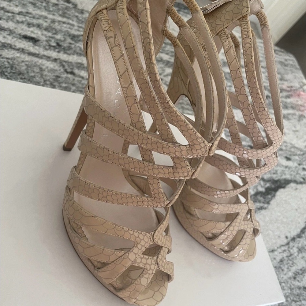 Casadei multi strap platform heels size 9